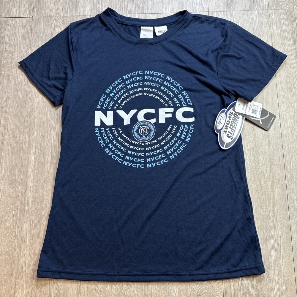 MLS New York City FC NYCFC Women's Crew Neck T-Shirt Tee Blue Soccer New Medium